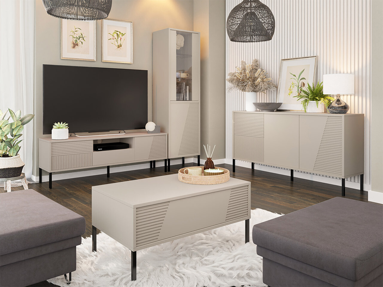 Wohnzimmer-Sets Merced L106 (Kaschmir) - Wohnzimmermöbel | Moebel1.at